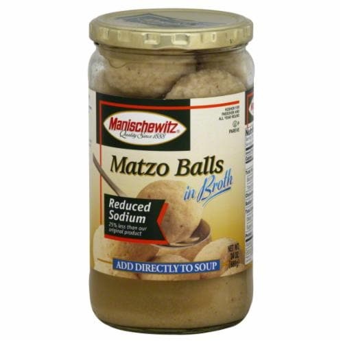 slide 1 of 1, Manischewitz Matzo Balls In Broth Reduced Sodium, 24 oz