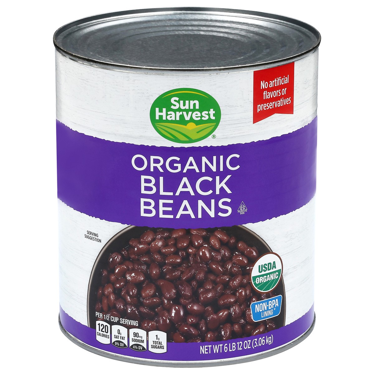 slide 1 of 6, Sun Harvest Organic Black Pinto Beans, 108 oz