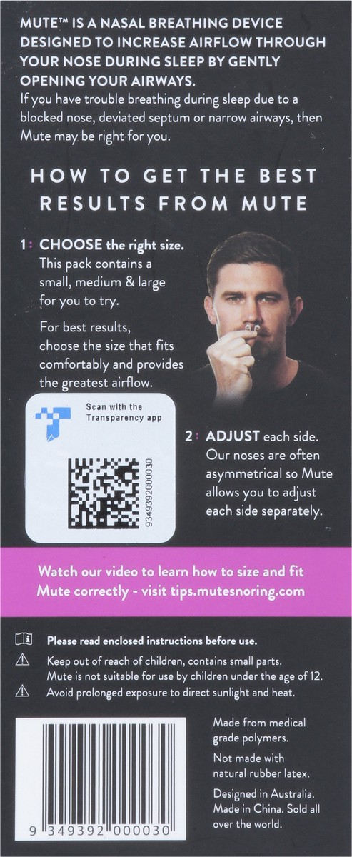 slide 9 of 9, Mute Nasal Dilator Trial Pack 1 ea, 3 ct