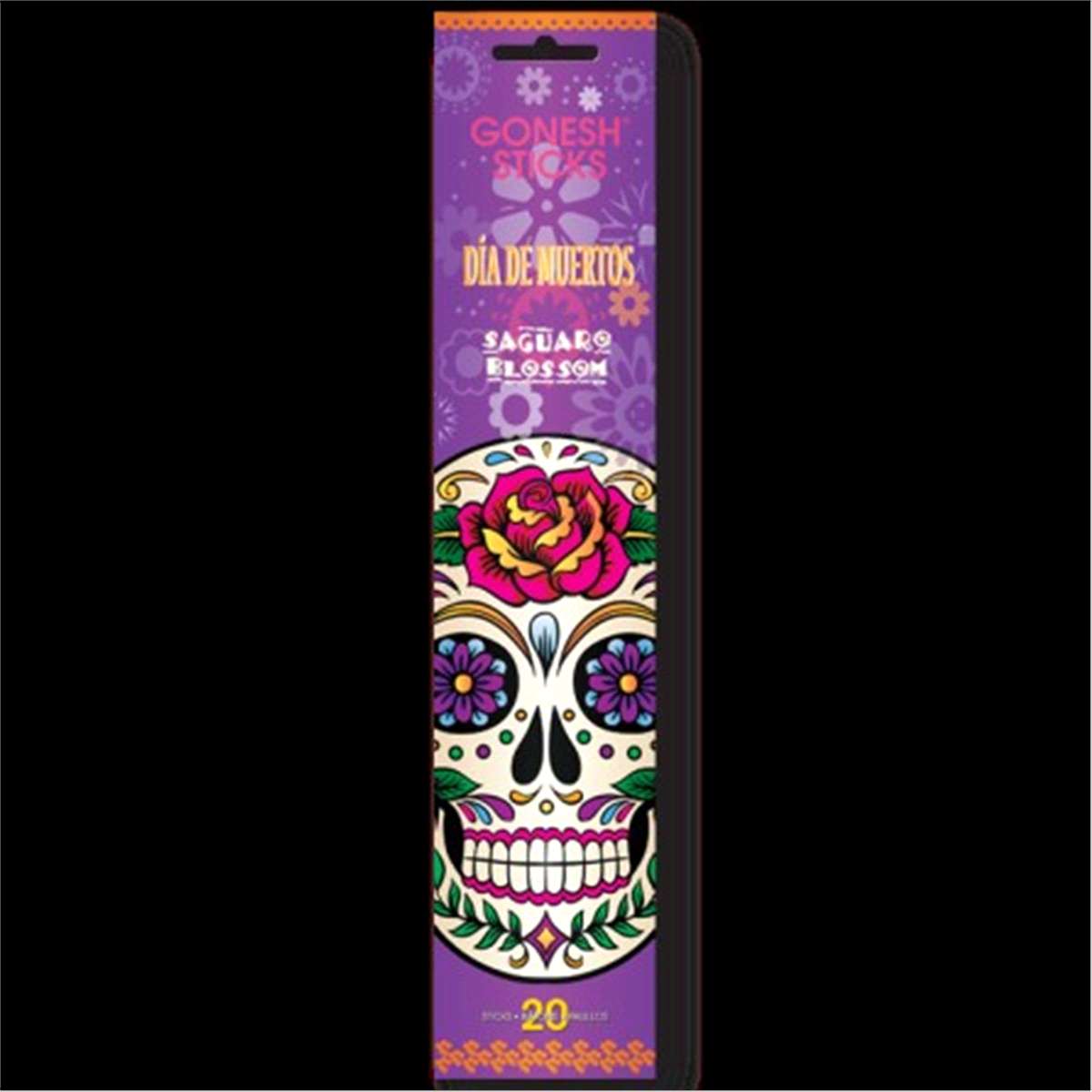 slide 1 of 1, Gonesh Dia De Muertos Sanguaro Blossom Incense Sticks, 20 ct