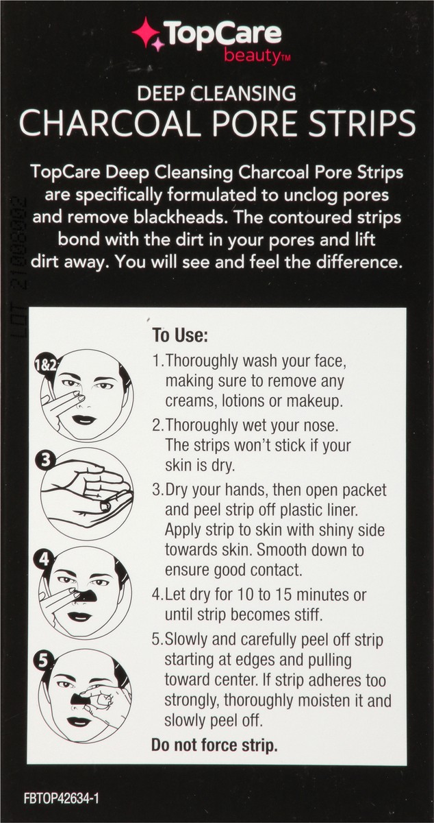 slide 9 of 9, TOPCARE Nose Strips Charcoal, 6 ct