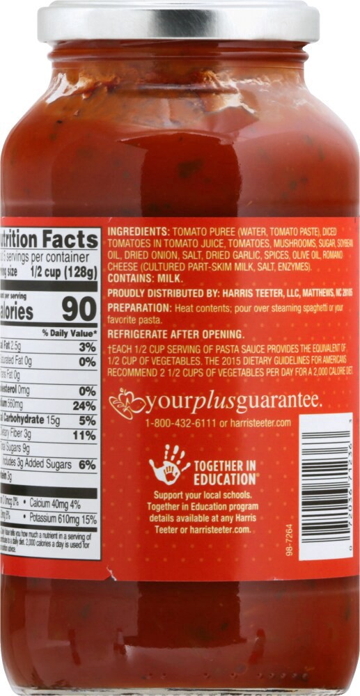 slide 4 of 4, Harris Teeter™ Chunky Onion and Mushroom Pasta Sauce, 24 oz