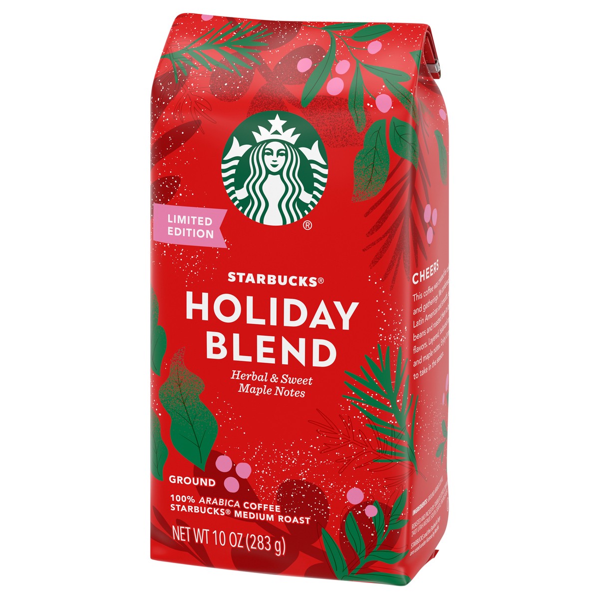 slide 3 of 9, Starbucks Ground Coffee, Medium Roast Coffee, Holiday Blend, 100% Arabica, Limited Edition Holiday Coffee, 1 Bag (10 Oz), 1 ct
