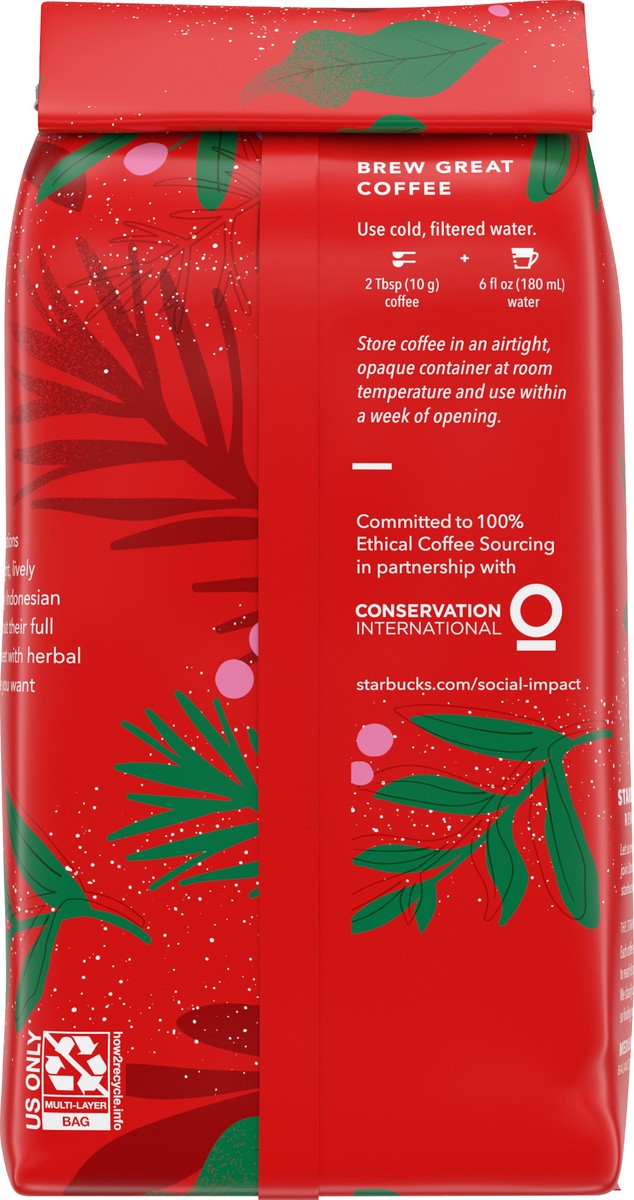 slide 8 of 9, Starbucks Ground Coffee, Medium Roast Coffee, Holiday Blend, 100% Arabica, Limited Edition Holiday Coffee, 1 Bag (10 Oz), 1 ct