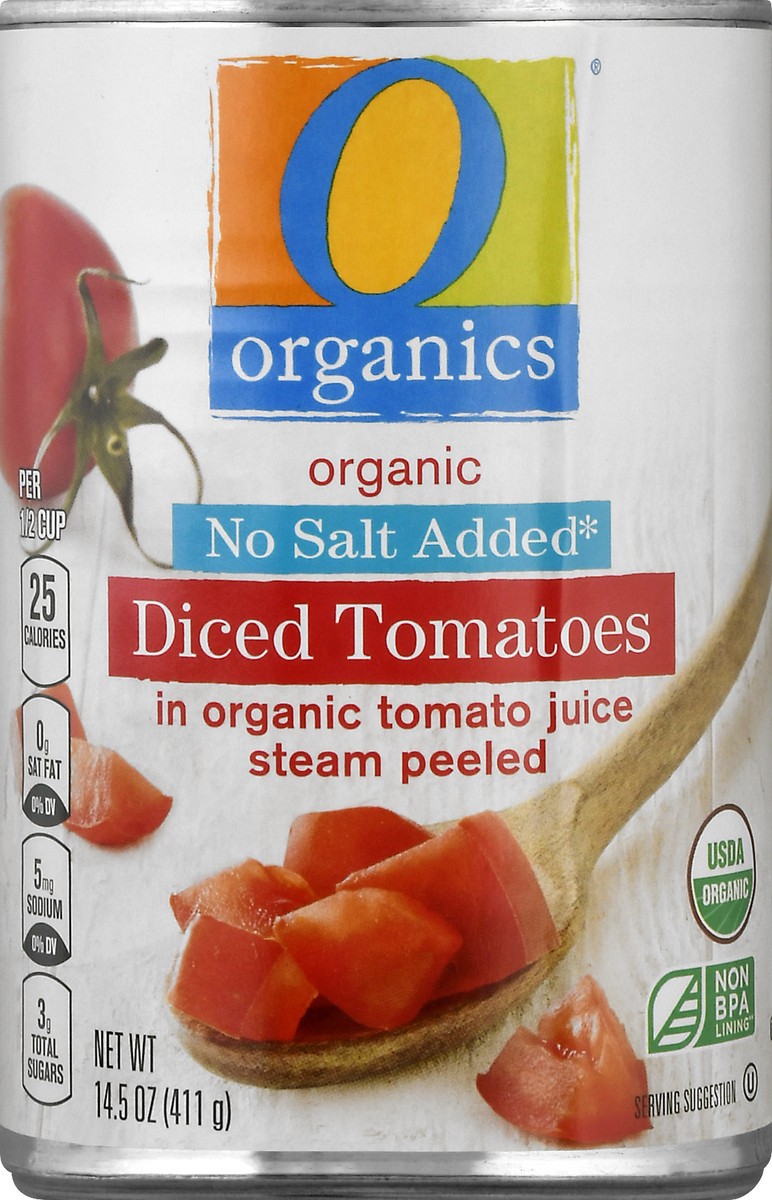 slide 6 of 9, O Organics Organic No Salt Added Diced Tomatoes, 