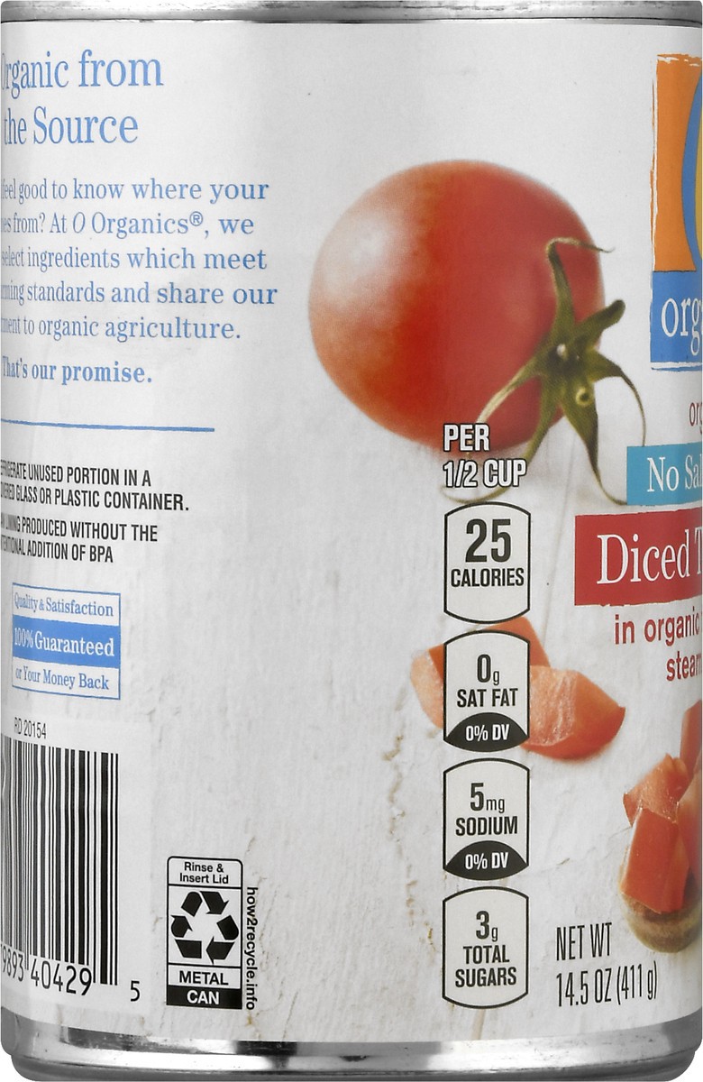 slide 7 of 9, O Organics Organic No Salt Added Diced Tomatoes, 