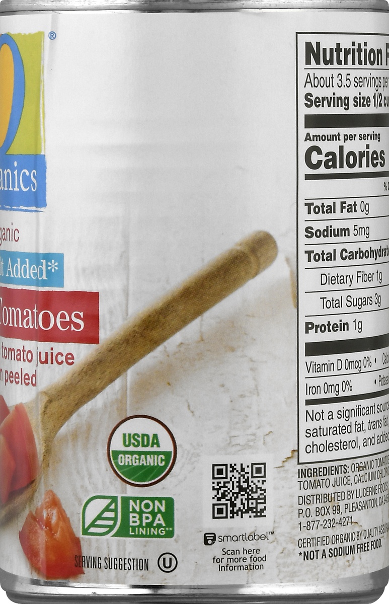 slide 8 of 9, O Organics Organic No Salt Added Diced Tomatoes, 