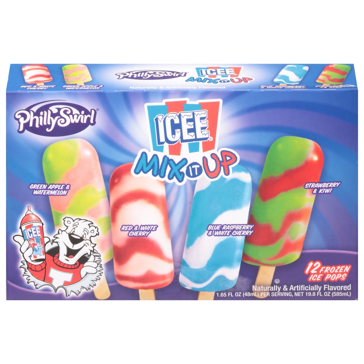 slide 7 of 14, PhillySwirl Icee Mix it Up Ice Pops 12 - 1.65 fl oz Pops, 12 ct