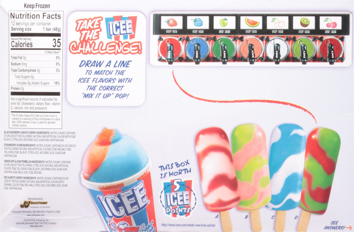 slide 4 of 14, PhillySwirl Icee Mix it Up Ice Pops 12 - 1.65 fl oz Pops, 12 ct