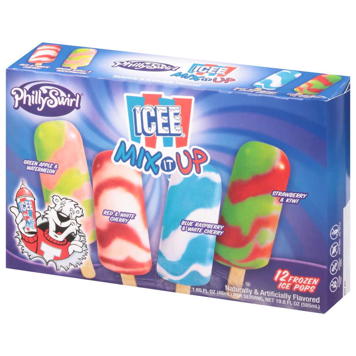 slide 5 of 14, PhillySwirl Icee Mix it Up Ice Pops 12 - 1.65 fl oz Pops, 12 ct