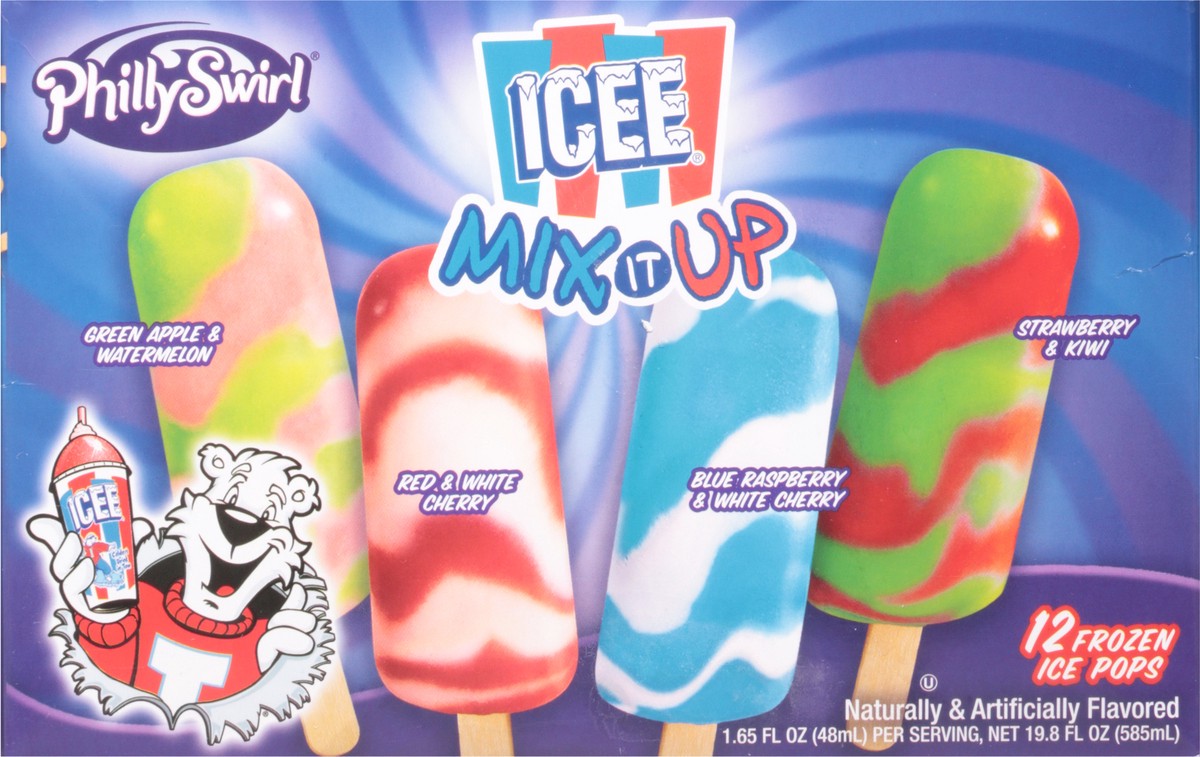 slide 12 of 14, PhillySwirl Icee Mix it Up Ice Pops 12 - 1.65 fl oz Pops, 12 ct