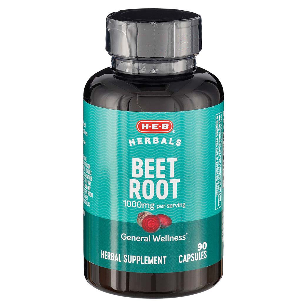 slide 1 of 1, H-E-B Herbals Beet Root 1,000 mg Capsules, 90 ct