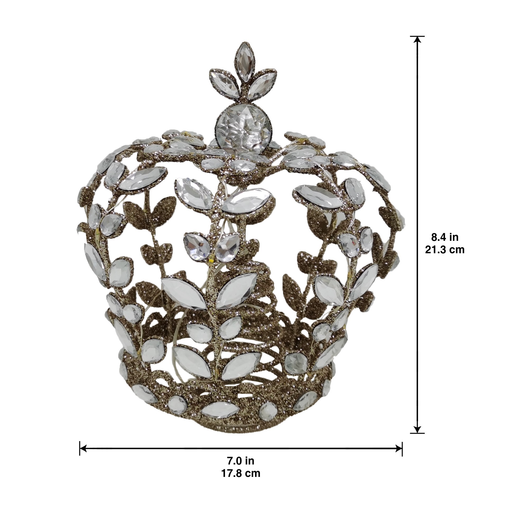 slide 2 of 4, 8" Gold Jeweled Crown Lighted Tree Topper By Ashland, 8.3 in