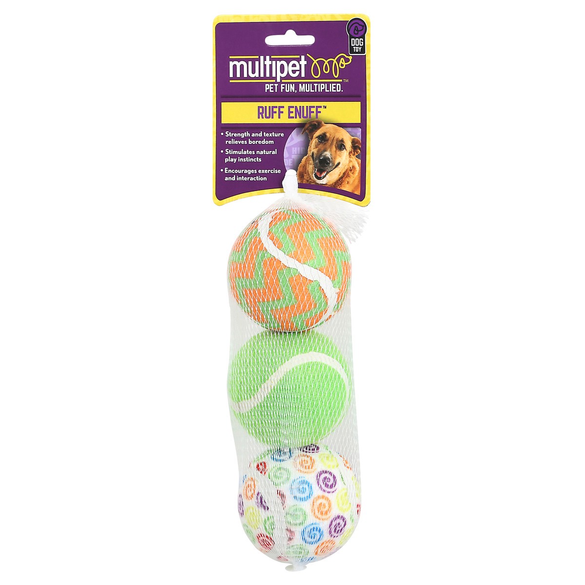 slide 2 of 10, MultiPet Toy Dog Tennis Ball 1.000 Ea, 2.5 in
