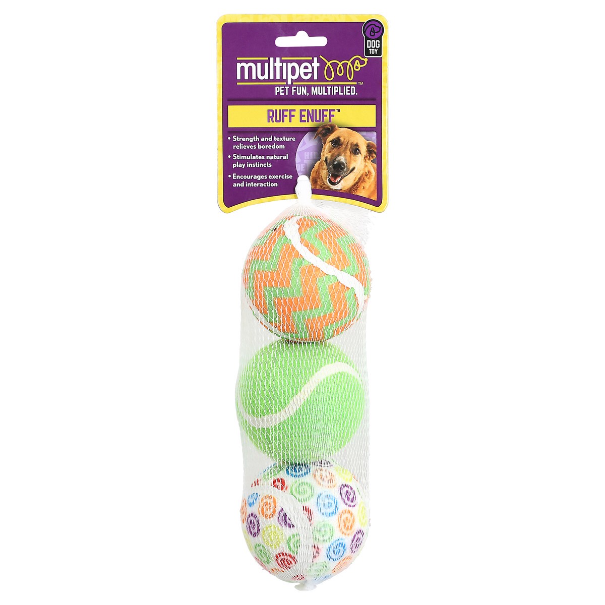 slide 1 of 10, MultiPet Toy Dog Tennis Ball 1.000 Ea, 2.5 in