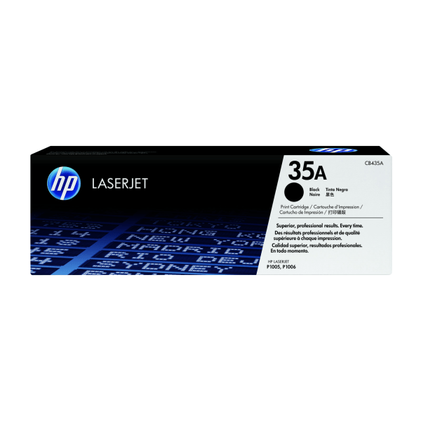 slide 1 of 2, HP 35A, Black Original Toner Cartridge (Cb435A), 1 ct