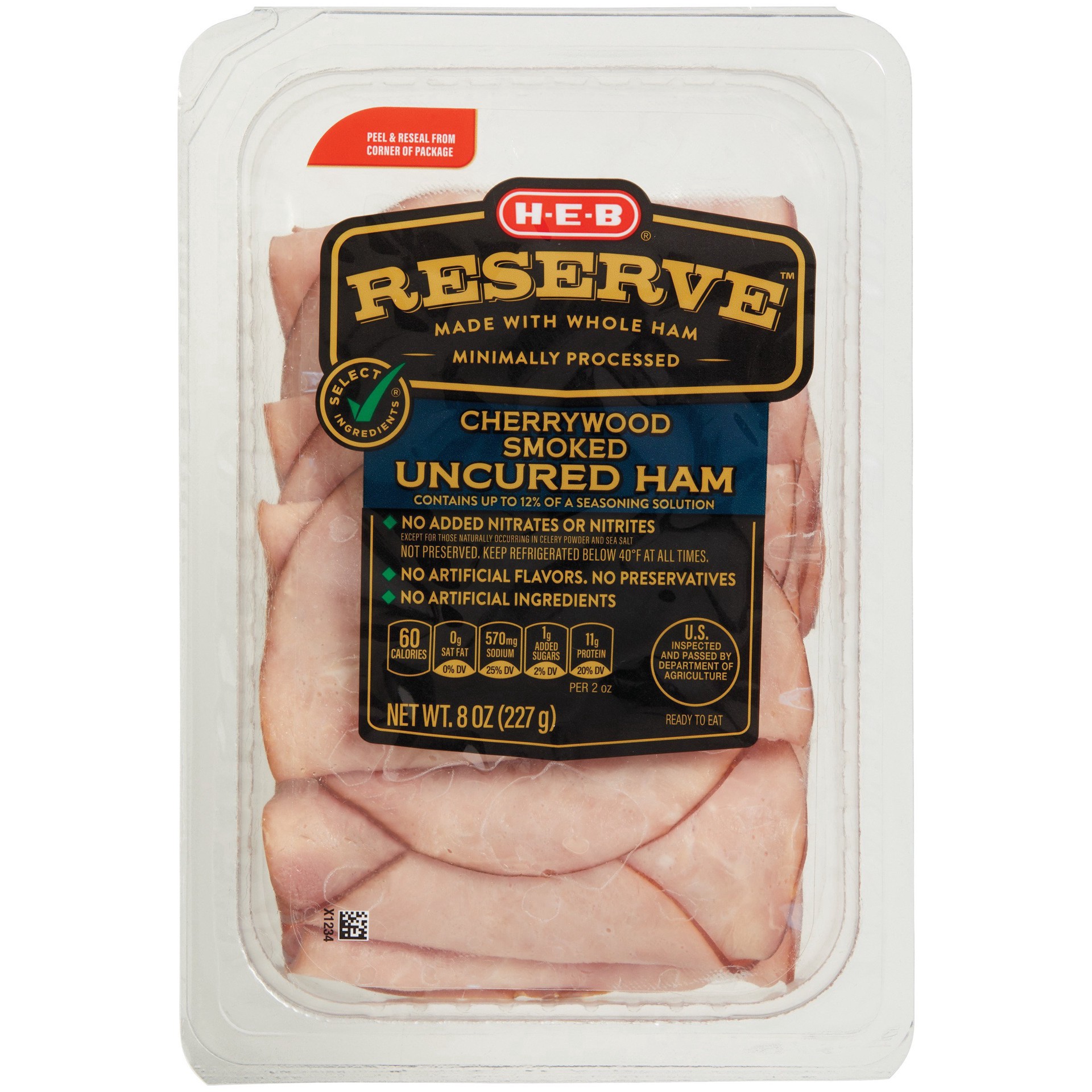 slide 1 of 1, H-E-B Reserve Cherrywood Smoked Ham, 8 oz