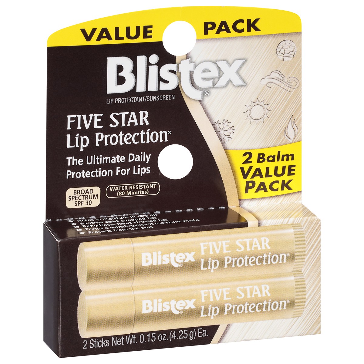 slide 7 of 9, Blistex Value Pack Broad Spectrum SPF 30 Five Star Lip Protection Lip Balm Value Pack 2 ea, 0.3 oz