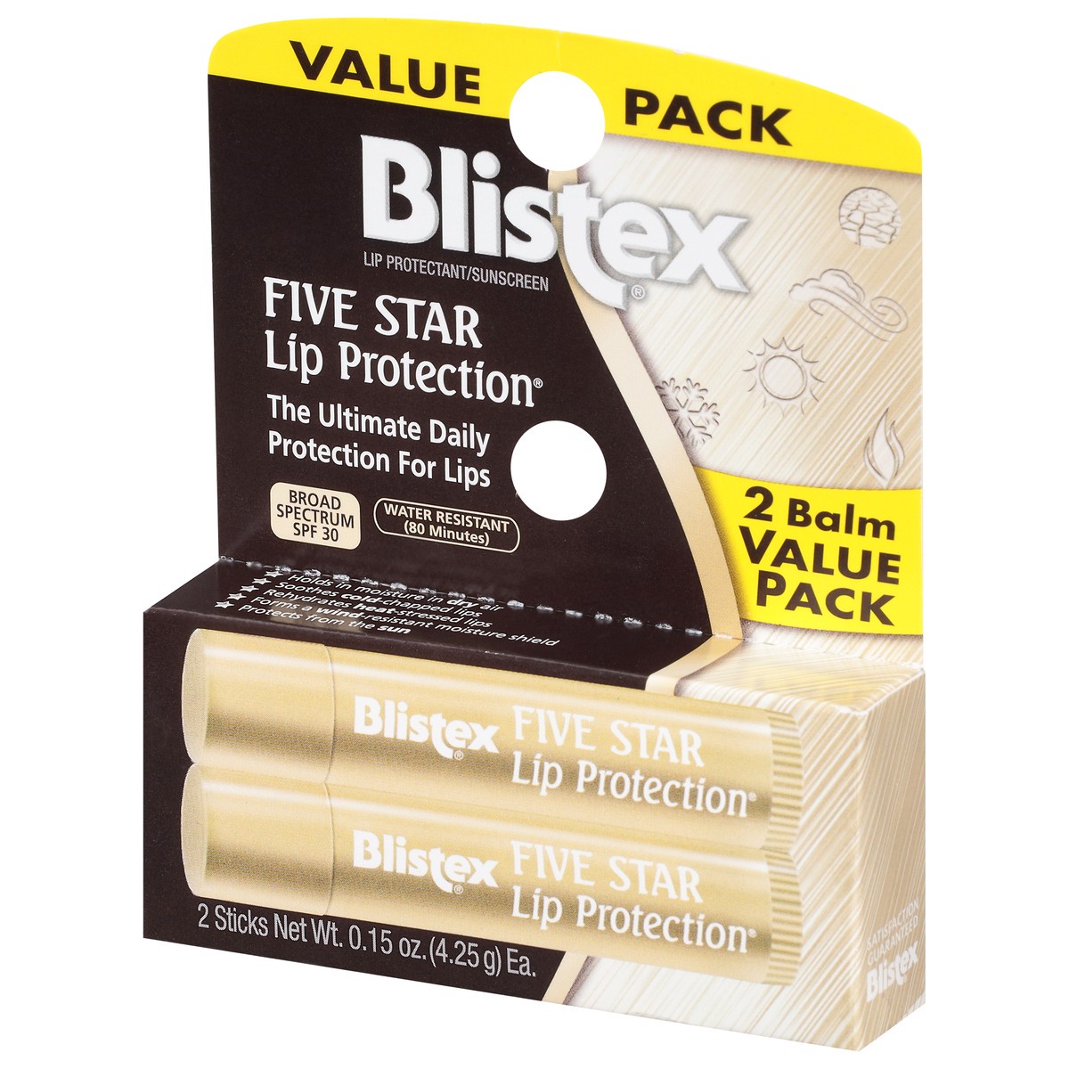 slide 2 of 9, Blistex Value Pack Broad Spectrum SPF 30 Five Star Lip Protection Lip Balm Value Pack 2 ea, 0.3 oz