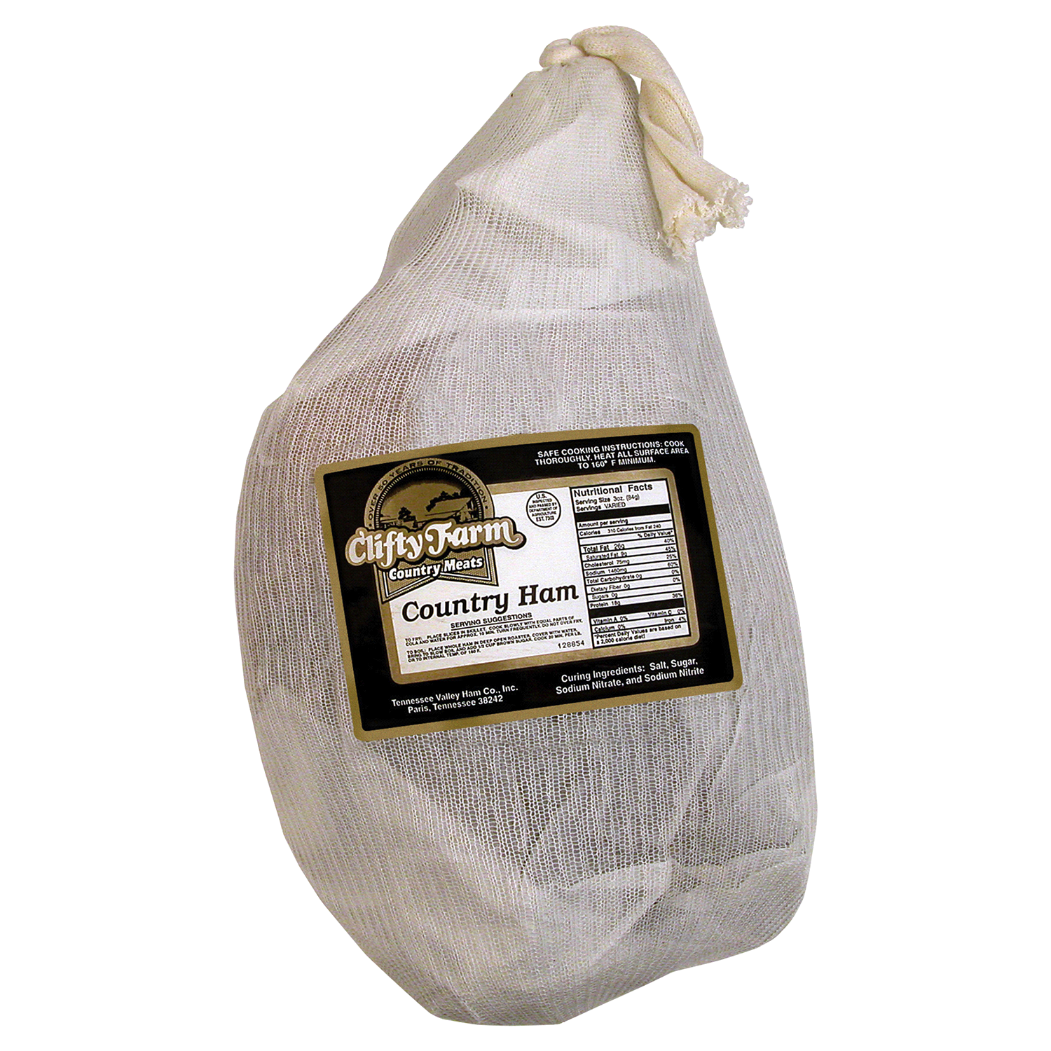 slide 1 of 1, CLIFTY FARM COUNTRY MEATS Clifty Farm Whole Country Ham, per lb