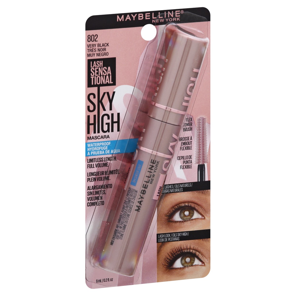 slide 1 of 9, Maybelline Lash Sensational Very Black 802 Waterproof Sky High Mascara 0.2 fl oz, 0.2 fl oz