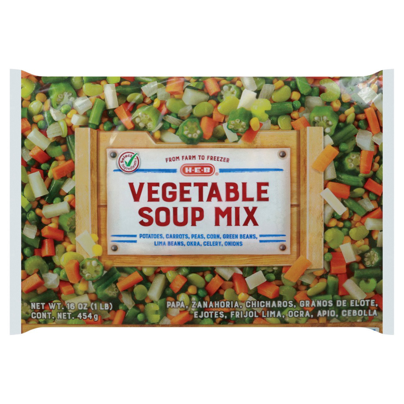 slide 1 of 1, H-E-B Frozen Vegetable Soup Mix, 16 oz