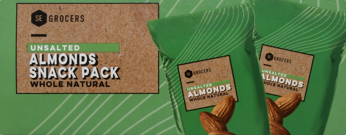 slide 5 of 10, SE Grocers Unsalted Almonds Snack Pack Whole Natural, 8 ct