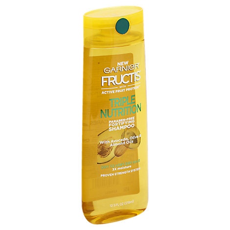 slide 1 of 1, Garnier Fructis Shampoo Triple Nutrition With Avocado Olive & Almond Oils, 12.5 fl oz