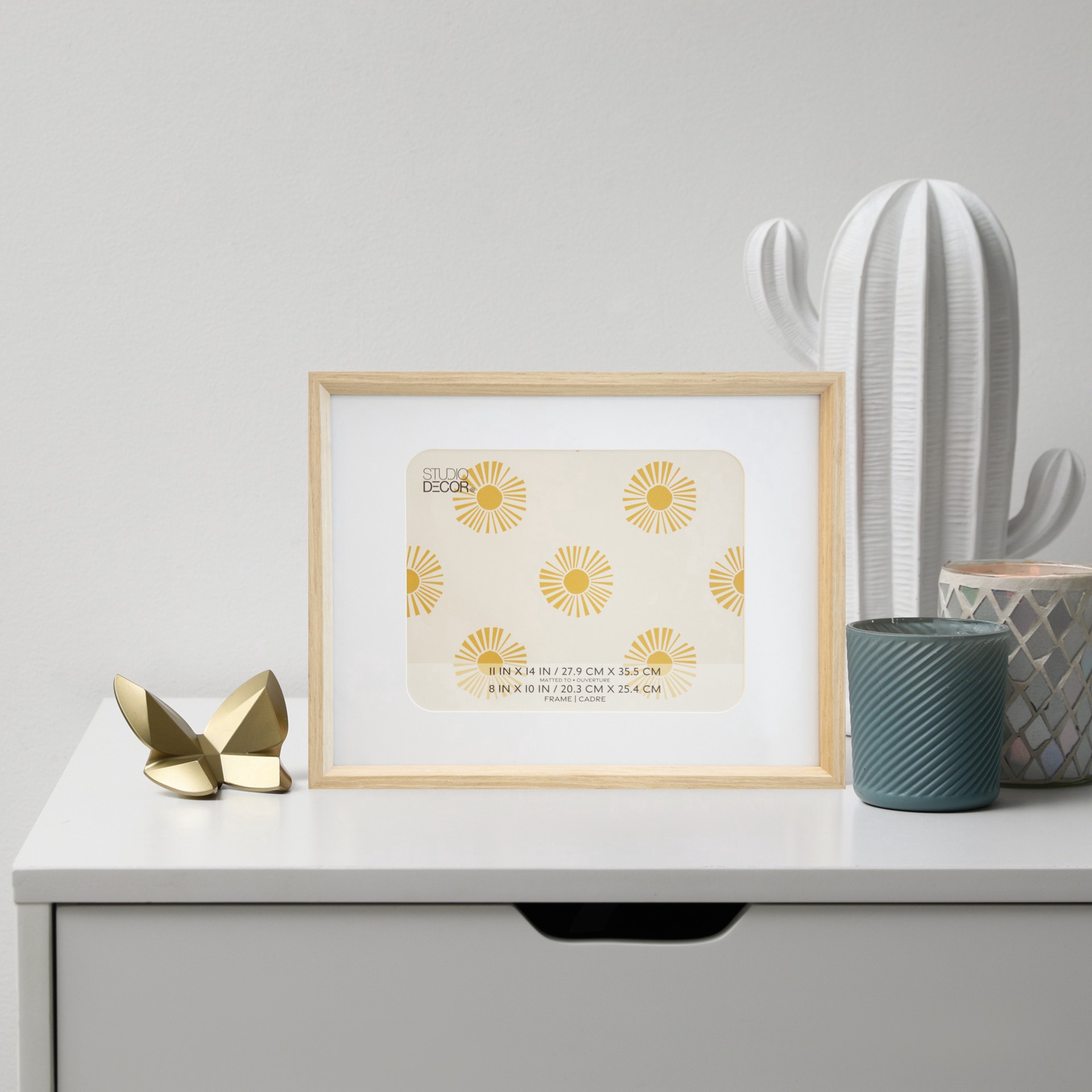 slide 4 of 5, Neutral Basic Light Beige Frame With Mat By Studio Decor, 8 in x 10 in mat