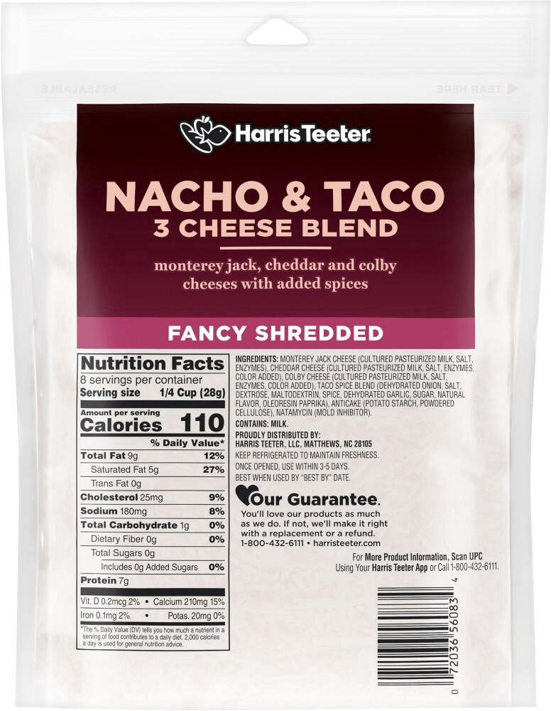 slide 2 of 2, Harris Teeter® Fancy Shredded Nacho Taco 3 Cheese Blend, 8 oz