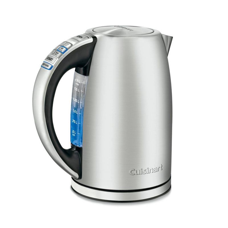 slide 3 of 12, Cuisinart 1.7L Perfectemp Programmable Stainless Steel Electric Kettle Light Silver CPK-17P1: Adjustable Temp, Cordless, 360° Base, 1.7 liter