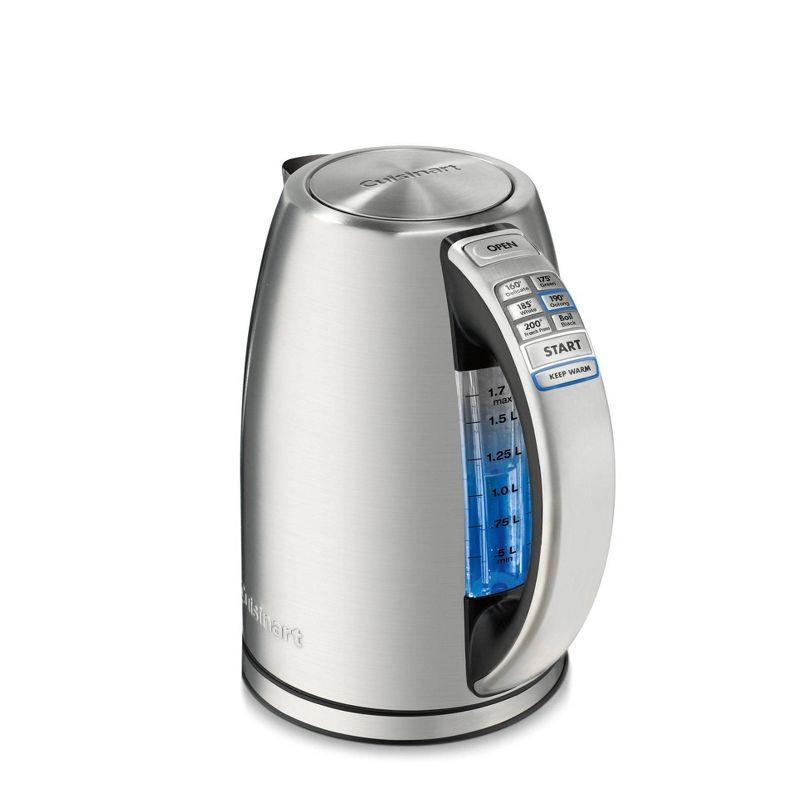slide 4 of 12, Cuisinart 1.7L Perfectemp Programmable Stainless Steel Electric Kettle Light Silver CPK-17P1: Adjustable Temp, Cordless, 360° Base, 1.7 liter