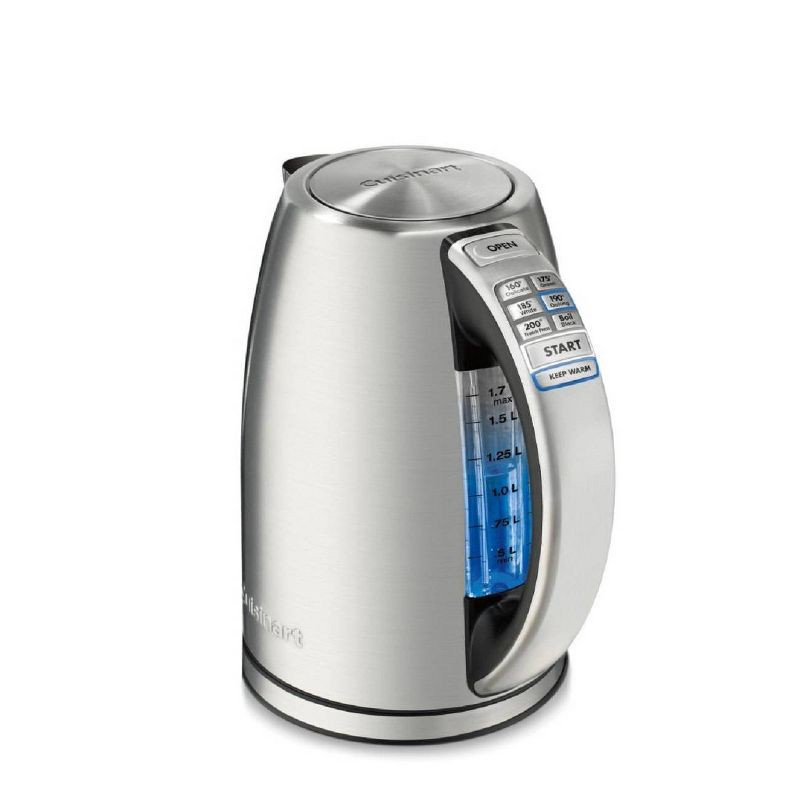 slide 5 of 12, Cuisinart 1.7L Perfectemp Programmable Stainless Steel Electric Kettle Light Silver CPK-17P1: Adjustable Temp, Cordless, 360° Base, 1.7 liter