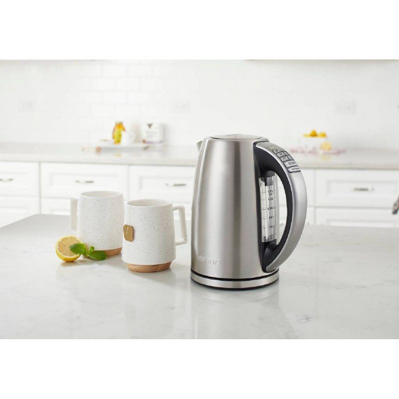 slide 7 of 12, Cuisinart 1.7L Perfectemp Programmable Stainless Steel Electric Kettle Light Silver CPK-17P1: Adjustable Temp, Cordless, 360° Base, 1.7 liter
