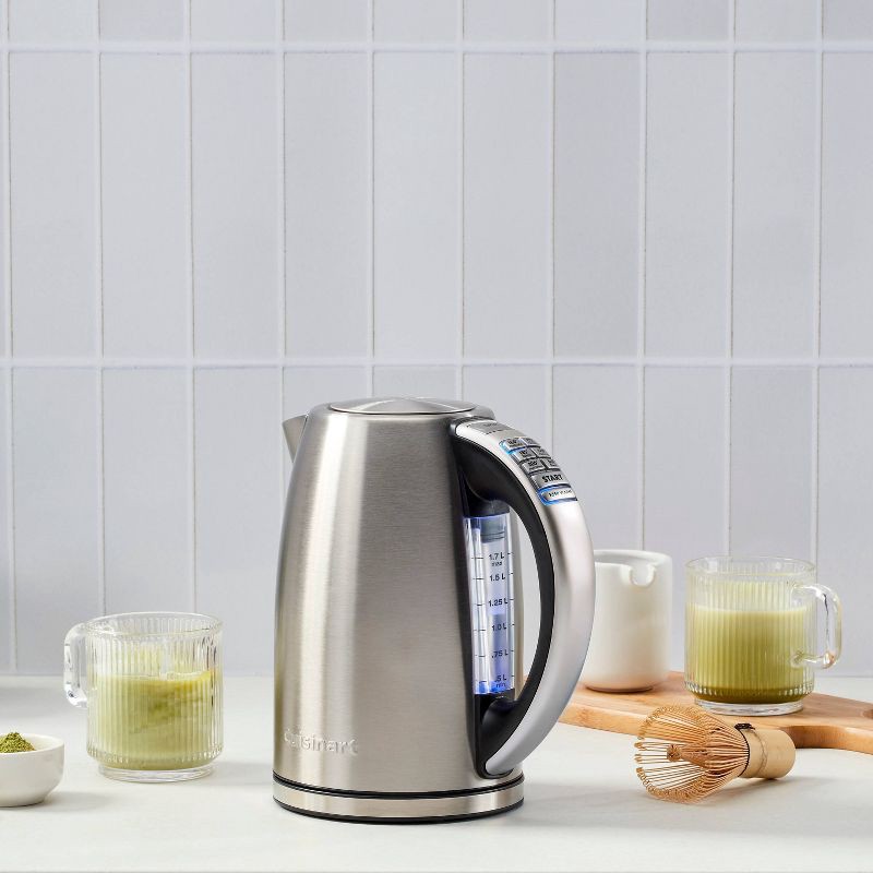 slide 8 of 12, Cuisinart 1.7L Perfectemp Programmable Stainless Steel Electric Kettle Light Silver CPK-17P1: Adjustable Temp, Cordless, 360° Base, 1.7 liter