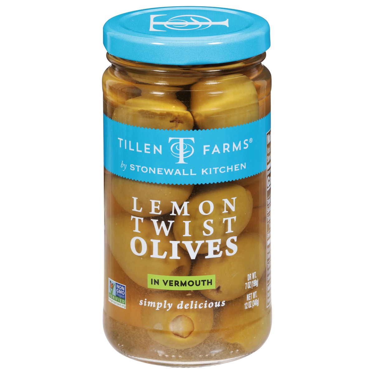 slide 1 of 12, Tillen Farms Lemon Twist Olives in Vermouth 12 oz, 12 oz