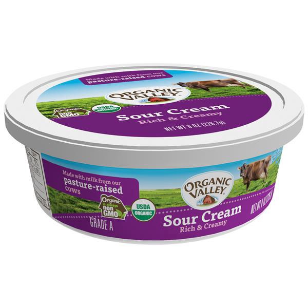 slide 1 of 3, Organic Valley Sour Cream, 8 oz