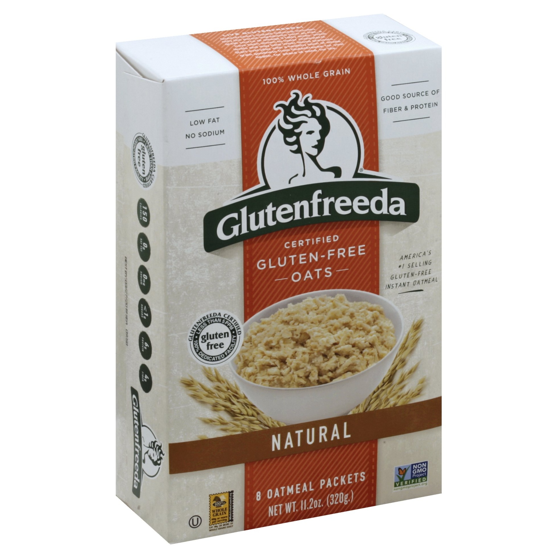 slide 1 of 6, Glutenfreeda's Natural Instant Oatmeal 8Pk, 11.2 oz