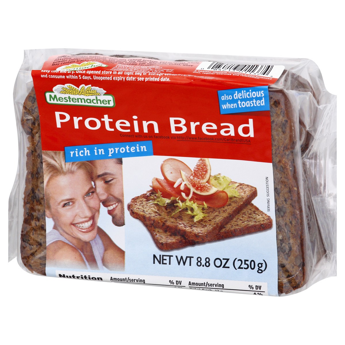 slide 3 of 10, Mestemacher Protein Bread, 8.8 oz