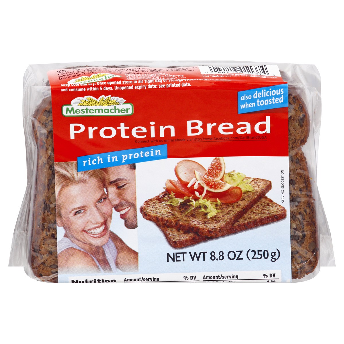 slide 1 of 10, Mestemacher Protein Bread, 8.8 oz