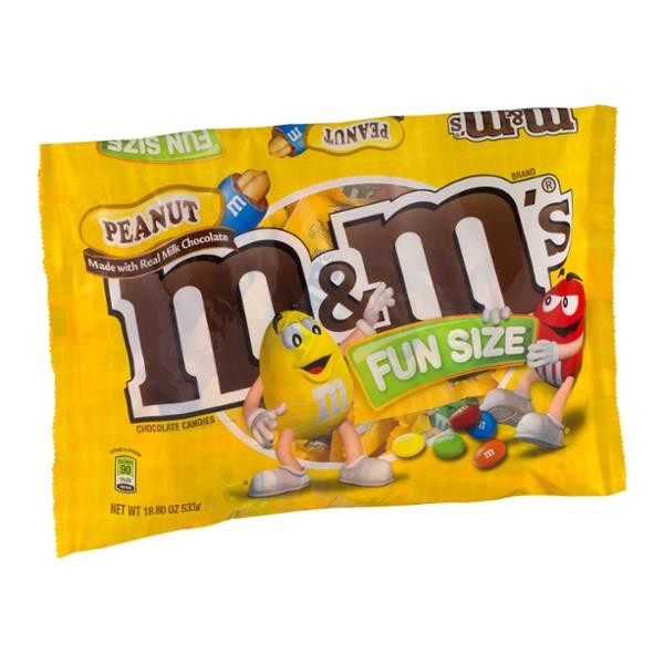 slide 1 of 1, M&M's Peanut Fun Size Chocolate Candies, 18.8 oz