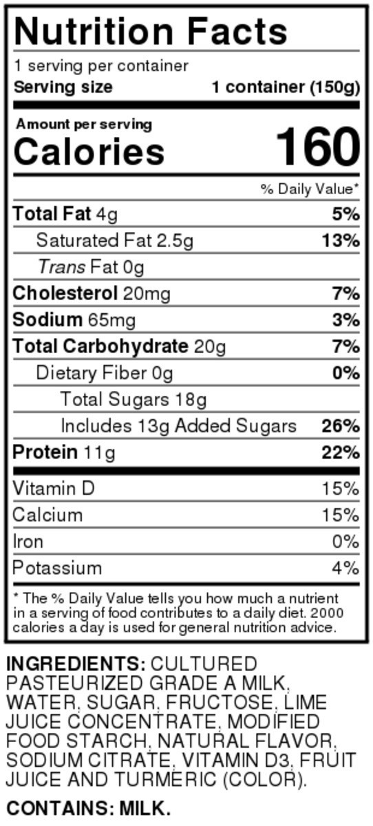 slide 4 of 9, Food Club Key Lime Blended Greek Whole Milk Yogurt, 5.3 oz