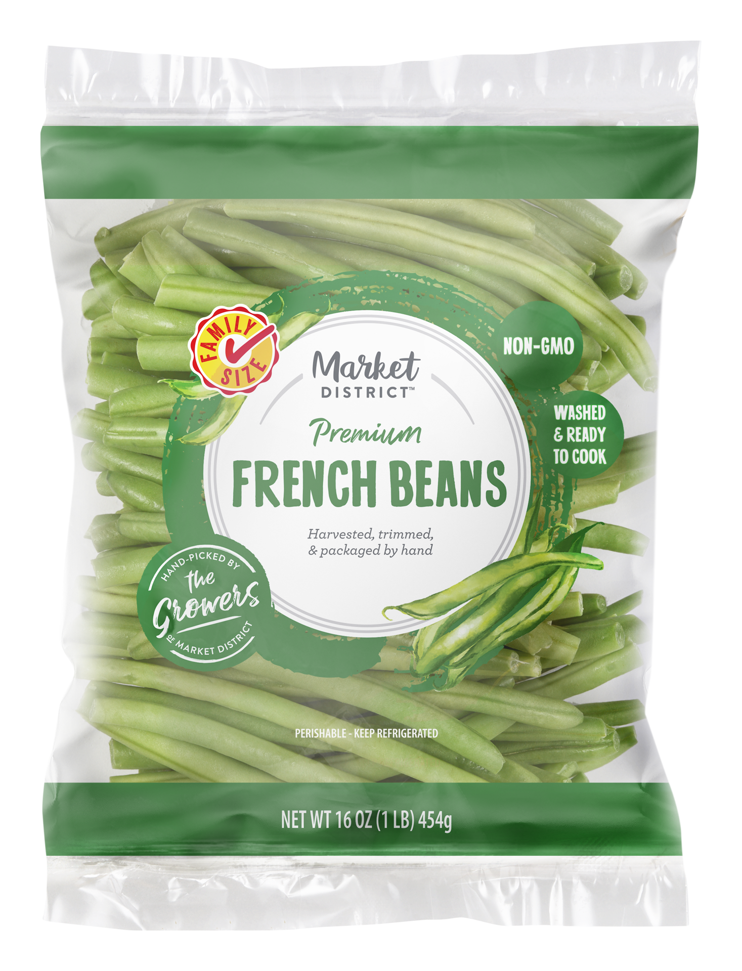 slide 1 of 1, Market District French Beans, 16 oz