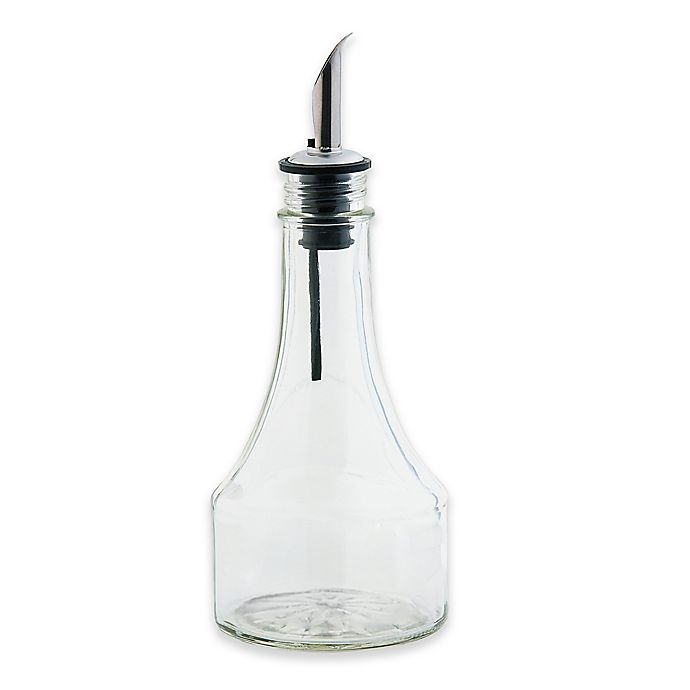 slide 1 of 1, TableCraft Glass Oil and Vinegar Bottle with Stainless Steel Pourer, 8 oz