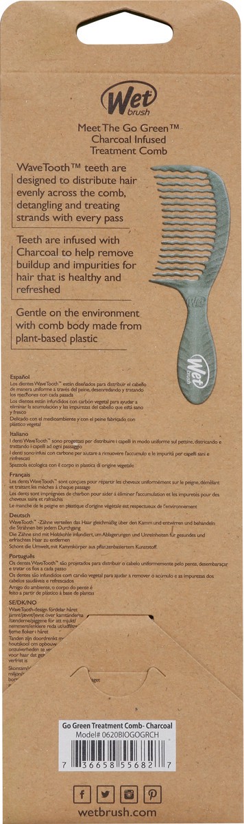slide 6 of 9, Wet Brush Go Green Treatment Comb-charcoal - EA, 1 ct