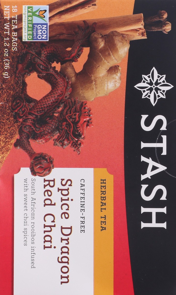 slide 7 of 9, Stash Caffeine-Free Spice Dragon Red Chai Herbal Tea 18 ea, 18 ct