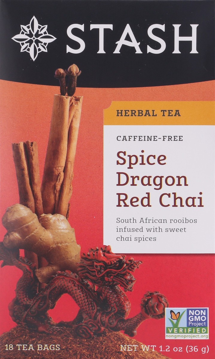 slide 9 of 9, Stash Caffeine-Free Spice Dragon Red Chai Herbal Tea 18 ea, 18 ct