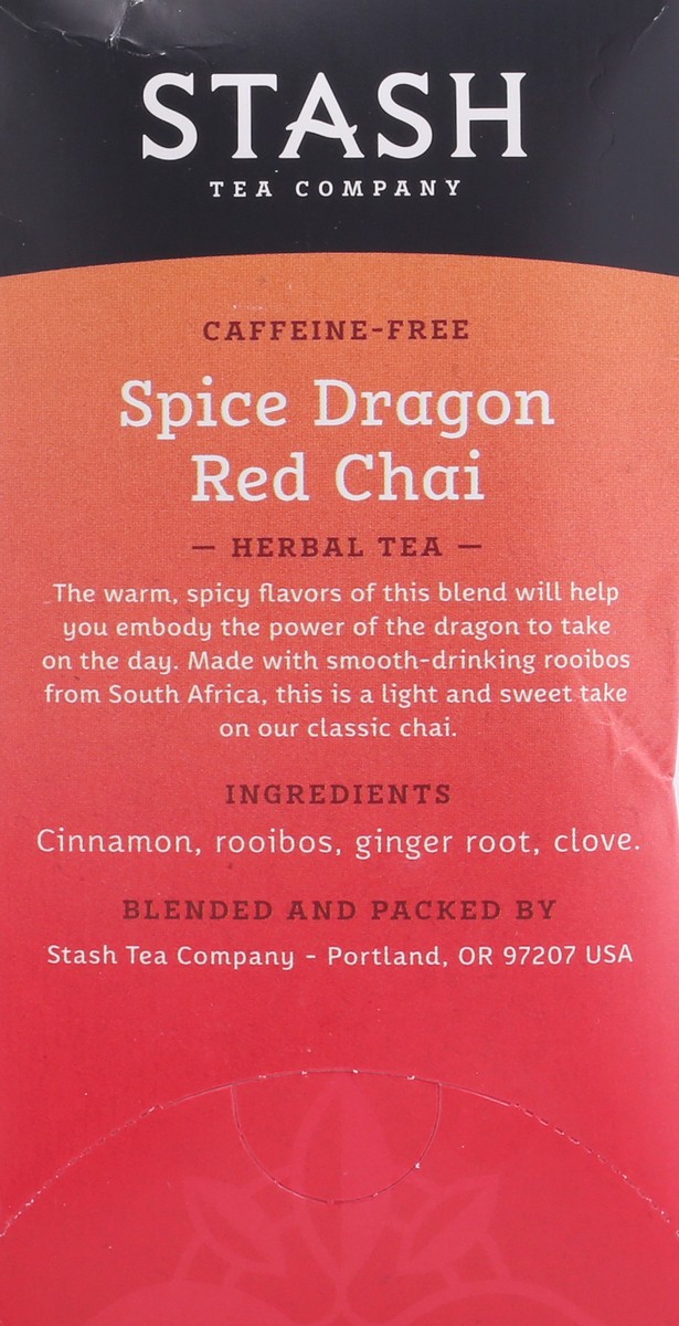 slide 8 of 9, Stash Caffeine-Free Spice Dragon Red Chai Herbal Tea 18 ea, 18 ct