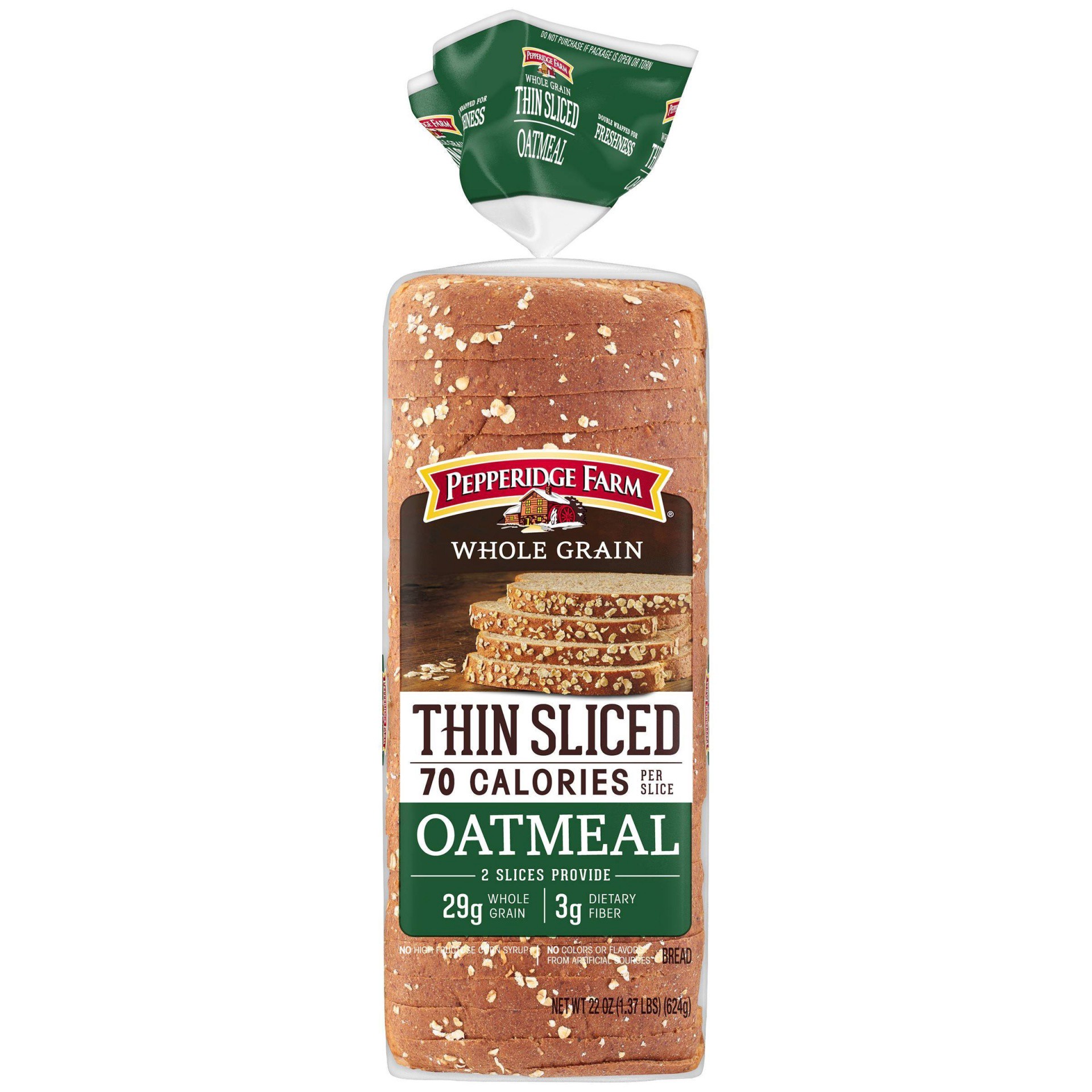 slide 1 of 7, Pepperidge Farm Whole Grain Oatmeal Thin Sliced Bread, 22 oz