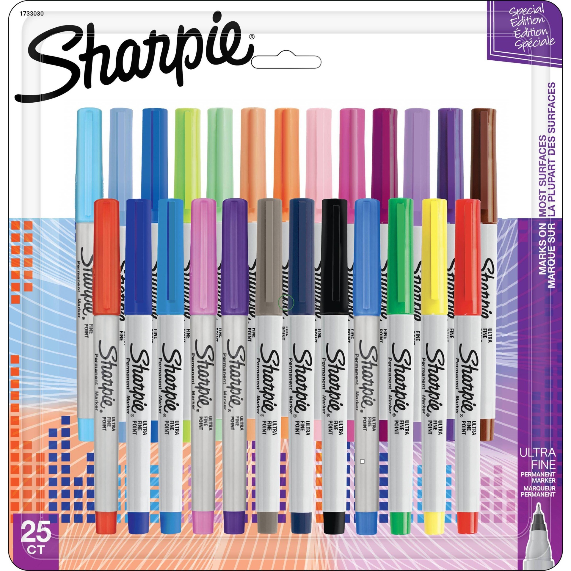 slide 1 of 5, Sharpie 25pk Permanent Markers Ultra Fine Tip Multicolored, 25 ct